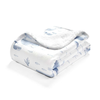 Lush Decor Baby Seaside Sherpa Blanket, Blue 30" x 40"