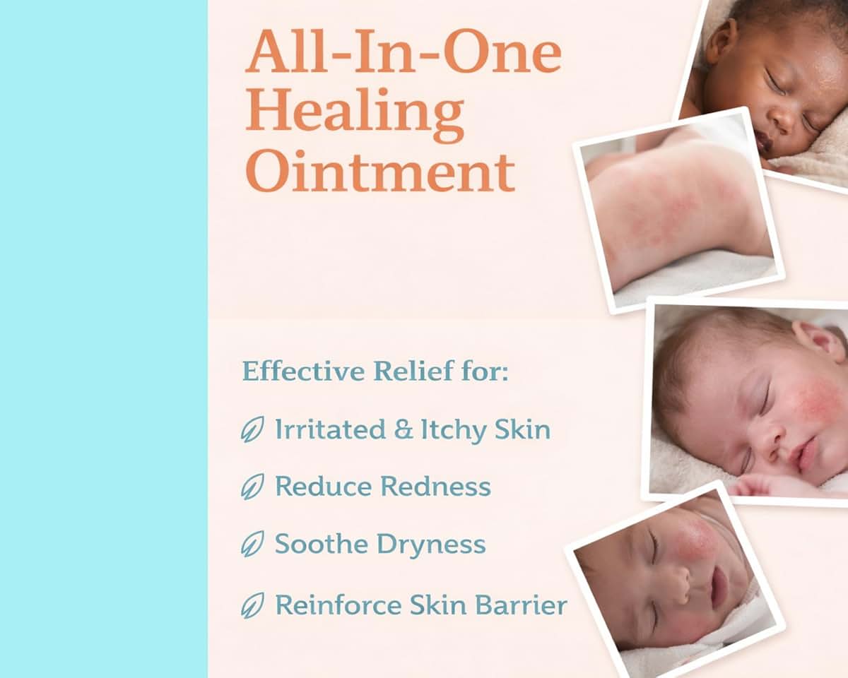 AllyGanic Multipurpose Baby Ointment– Gentle, All-Natural Moisturizer for Sensitive Skin, Diaper Rash, Dry Patches (photo 3)