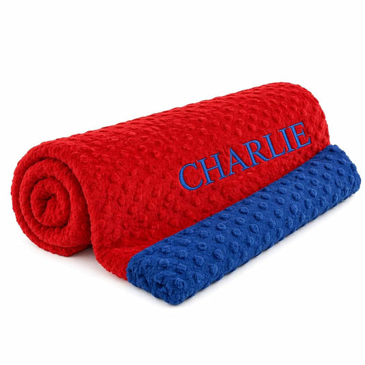 Ababy Personalized Minky Baby Blanket With Name – Cherry Red