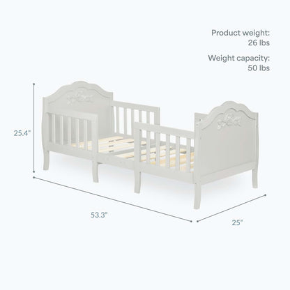 SweetPea Baby Rose 3-in-1 Convertible Toddler Bed in Platinum