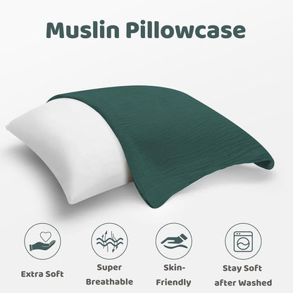 Toddler Pillow with Muslin Cotton Case for Sleep and Travel
