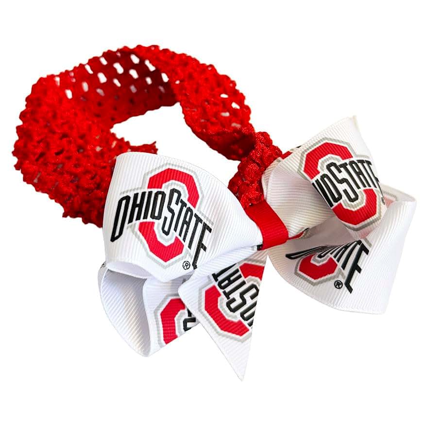Zip Sew Craft Ohio State Crochet Headband With Junior Bow