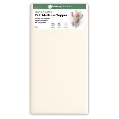 Organic Textiles Organic Baby Latex Mattress Topper With Wool Cover - 2-Inch Mini Sleeper