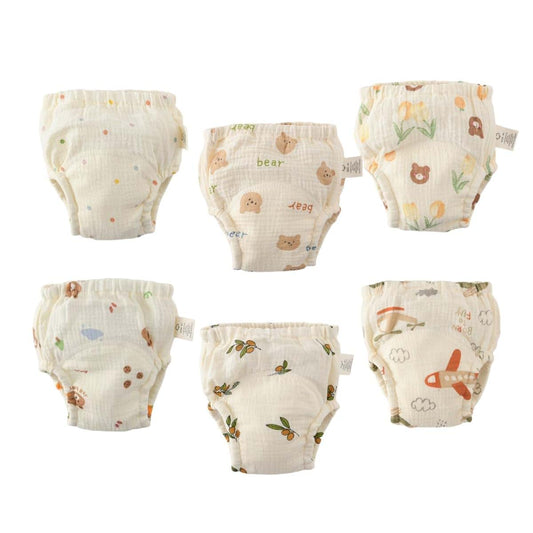 GZMM Baby Training Underpants,Soft Cotton Muslin Absorbent Potty Training Underwear for Unisex Baby 1T