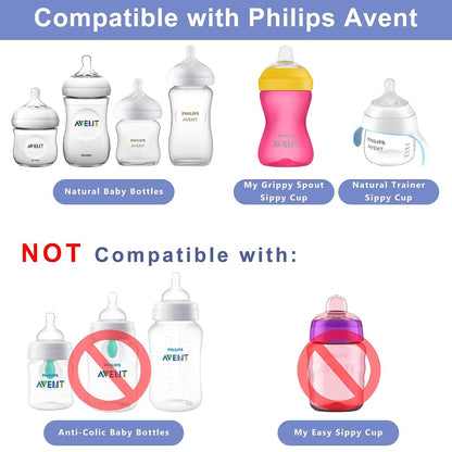 Sippy Spout Nipples for Philips Avent Bottles - 100% Silicone Transition Kit