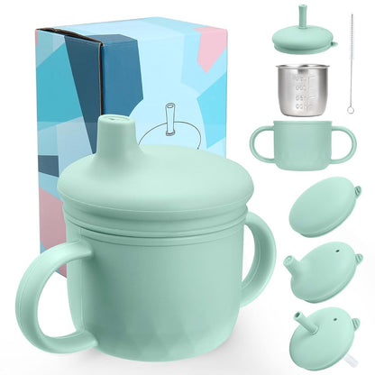 Mity rain Stainless Steel Sippy Cup Green