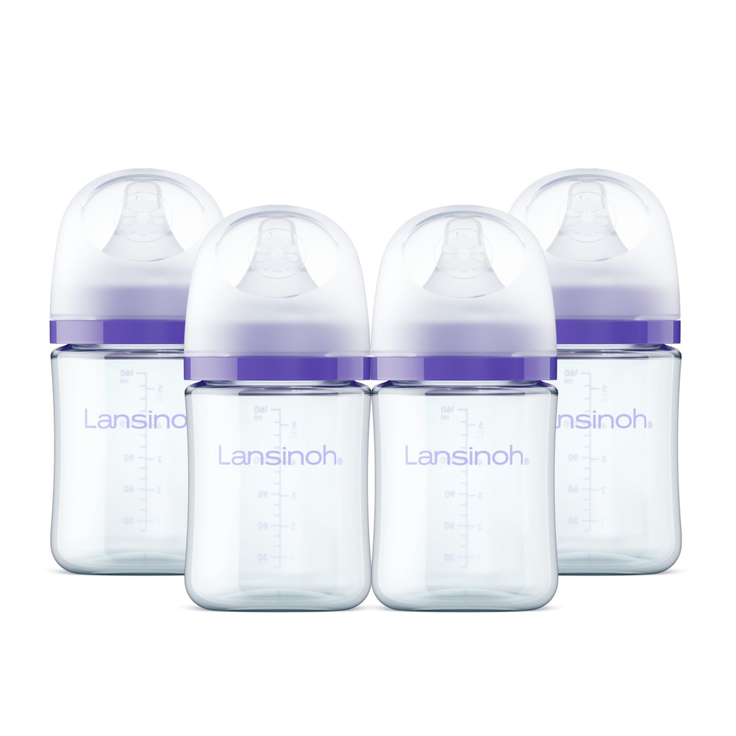 Lansinoh Glass Baby Bottles Anti-Colic 5oz 4 Count