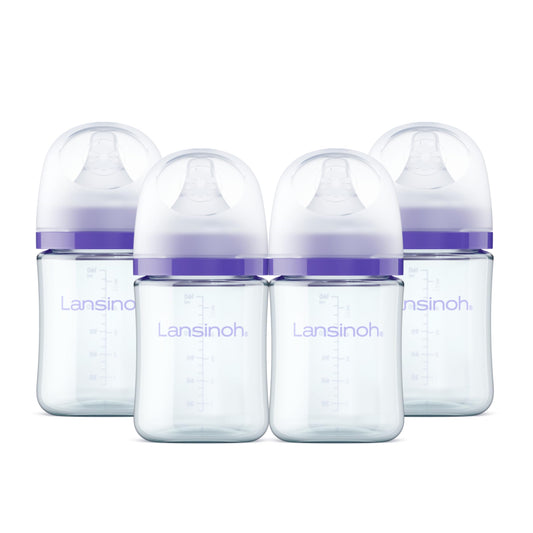 Lansinoh Glass Baby Bottles Anti-Colic 5oz 4 Count