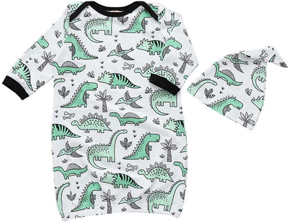 DPSKY Unisex Baby Wearable Blanket With Hat - Dinosaur 0-6M (photo 2)