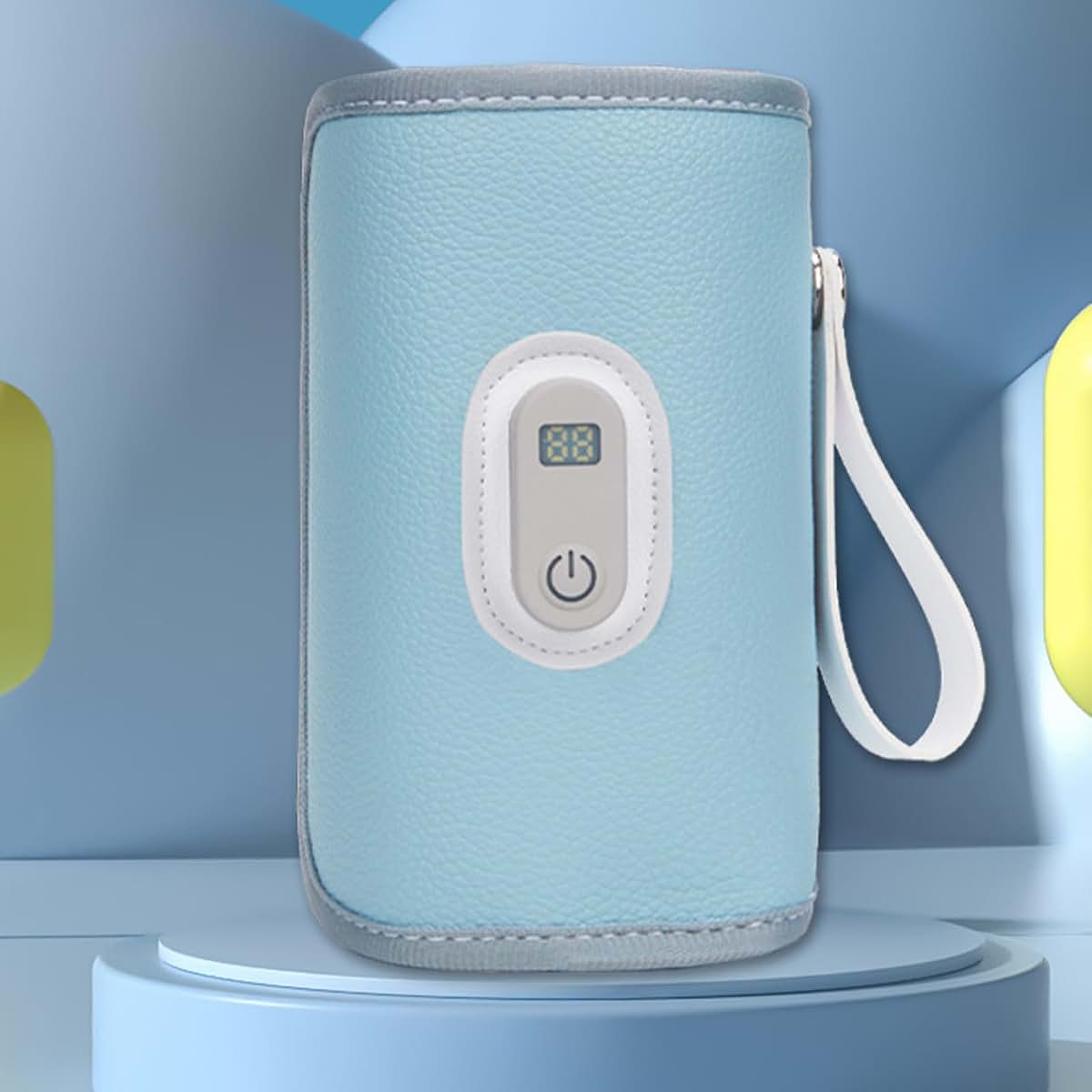 BabyOneStop Bottle Warmer with Smart Adjustable Warming, 8x14cm USB Portable Breast Milk Heater, Insulated Thermo Cover