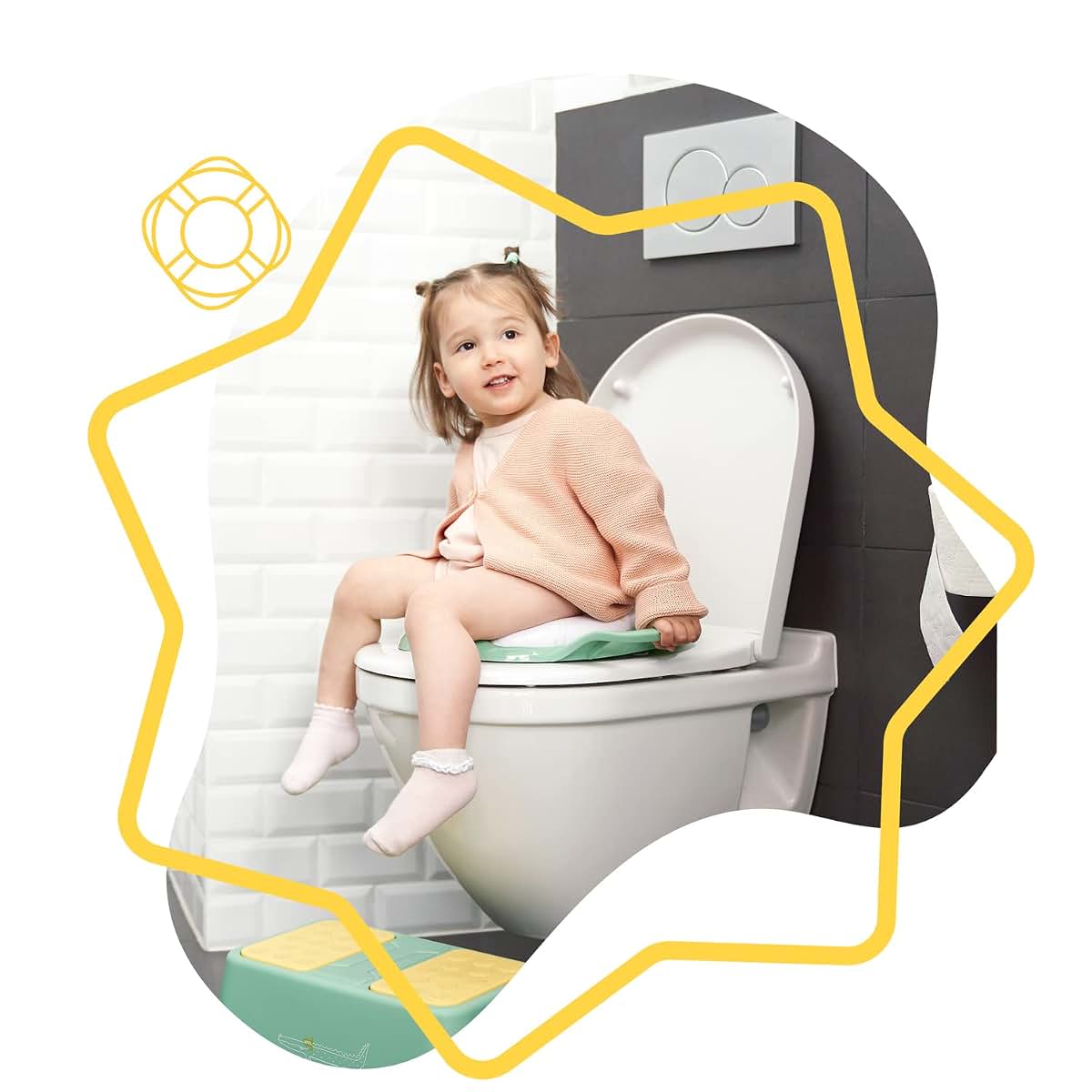 Badabulle Comfortable Potty Training Toilet seat Reducer with Handles Multicolored (photo 2)