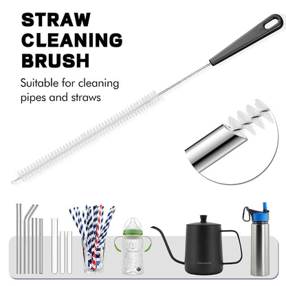 Birswoil 4Pcs Bottle Cleaning Brush Set with Long Handle and Straw Brush for Bottles, Jars, and Sippy Cups