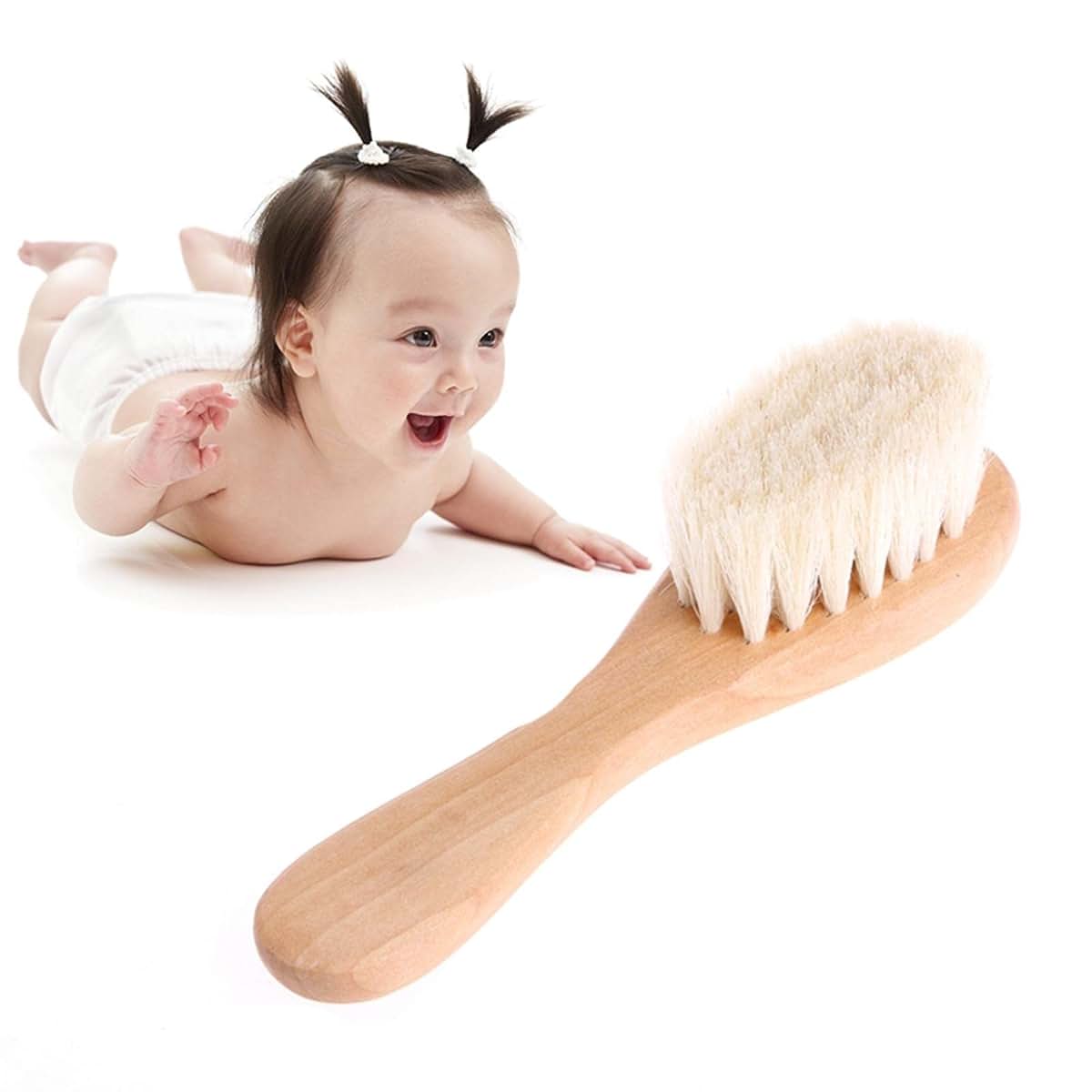 Syanjin Newborn Wooden Soft Wool Hair Brush