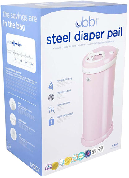 Ubbi Steel Diaper Pail In Pink