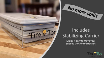 Tiny Tot Innovations Breast Milk Freezer Tray Set with Carrier, 10-1-Oz Bars, 2 Lids