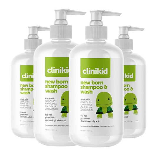 Clinikid Newborn Shampoo & Body Wash, Tear-Free Baby Shampoo and Body Wash for Baby's Sensitive Hair and Skin, 8.45 Fl