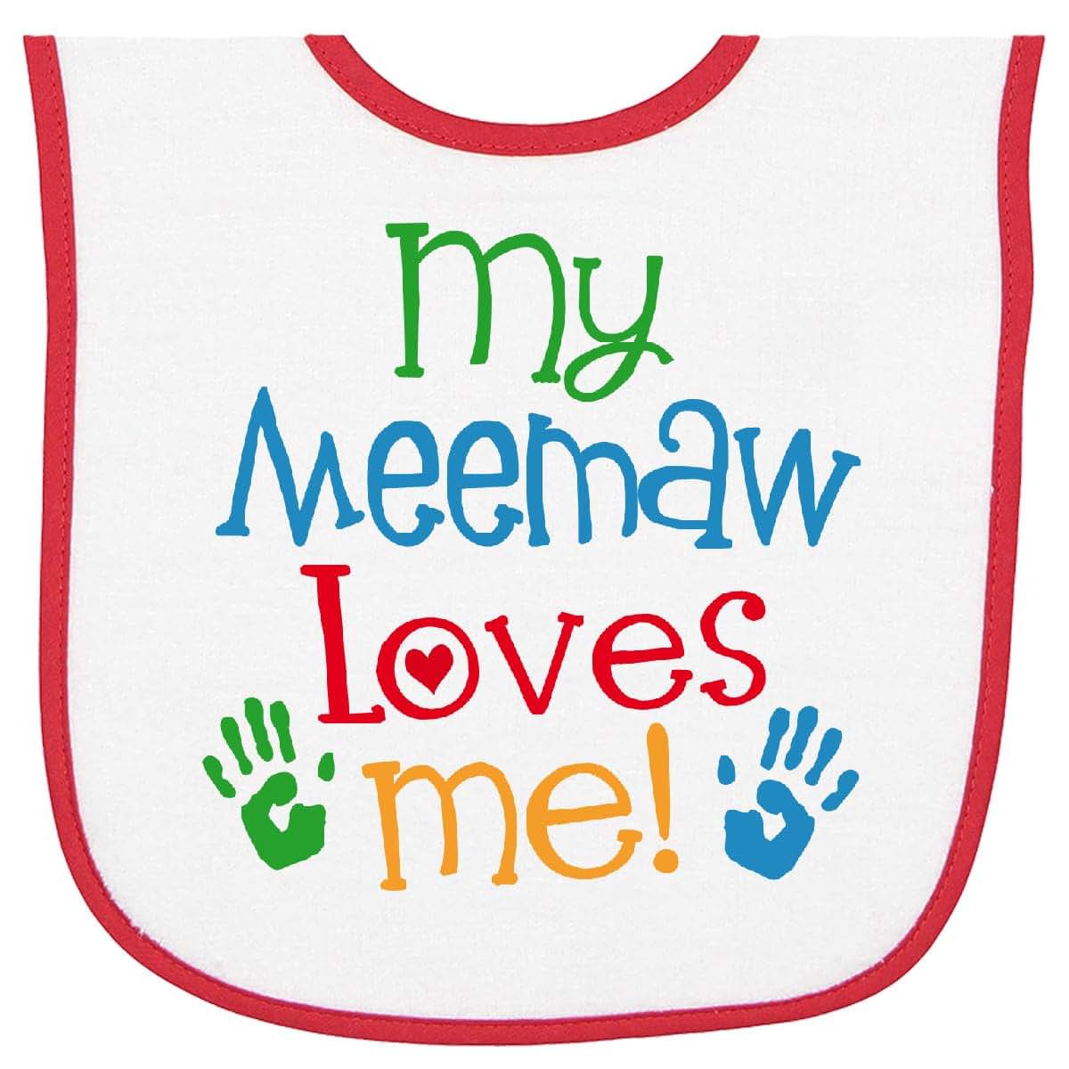 Meemaw Loves Me Terry Cloth Baby Bib for Grandkids