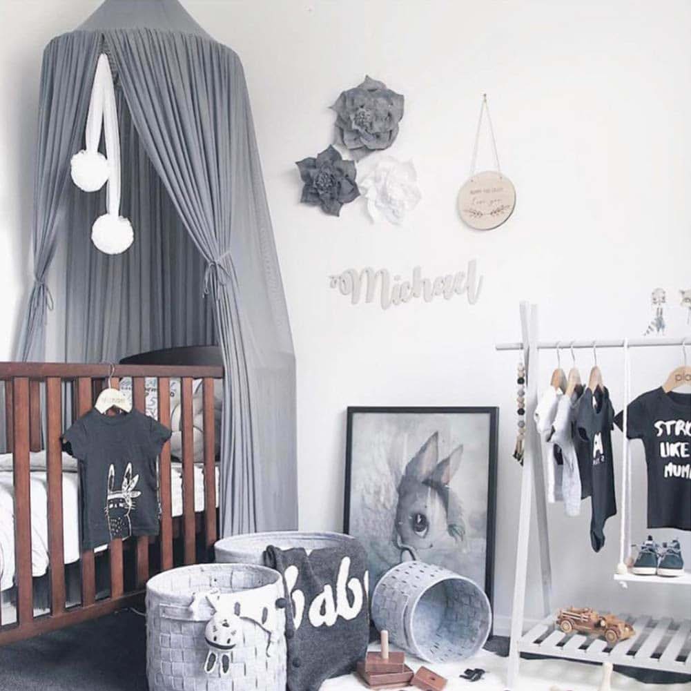 BabyOneStop Flower Ball Baby Crib Net White Decorative Hanging Nursery Pendant