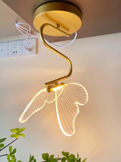 Jinnwell 3D Butterfly Table Night Light With Fabric Lampshade (photo 4)