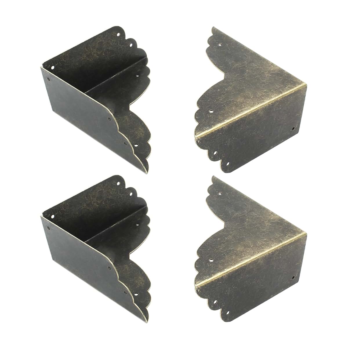 Bivethoi Bronze Box Corner Protectors, 8 Pack, Zinc Alloy Edge Guards, 2.76" x 1.18"