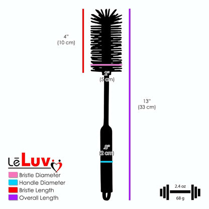LeLuv Cleaning Brush 13", Grey Silicone Bottle Brush for Long Cylinders (photo 4)