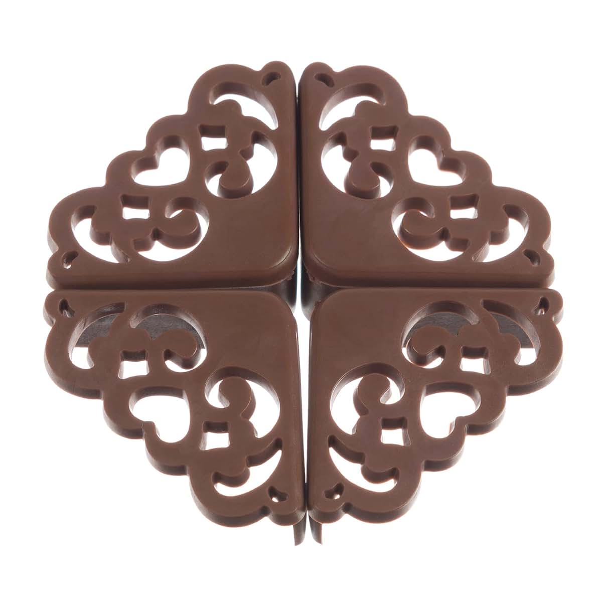 XUYUH Hollow Out Flower Pattern Corner Protectors, Brown