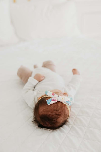 Copper Pearl Ribbon Baby Bow Headbands - Core Collection