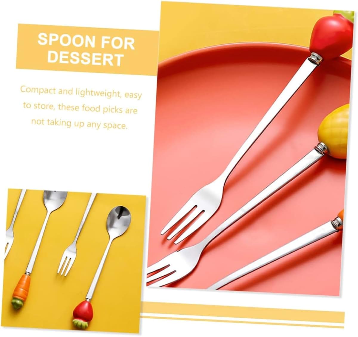 EliteBloom Cutlery Set 2/4 Pcs Knife Fork Spoon Stainless Steel Dinner Forks Strawberry Cup Flatware Set Creative (photo 3)