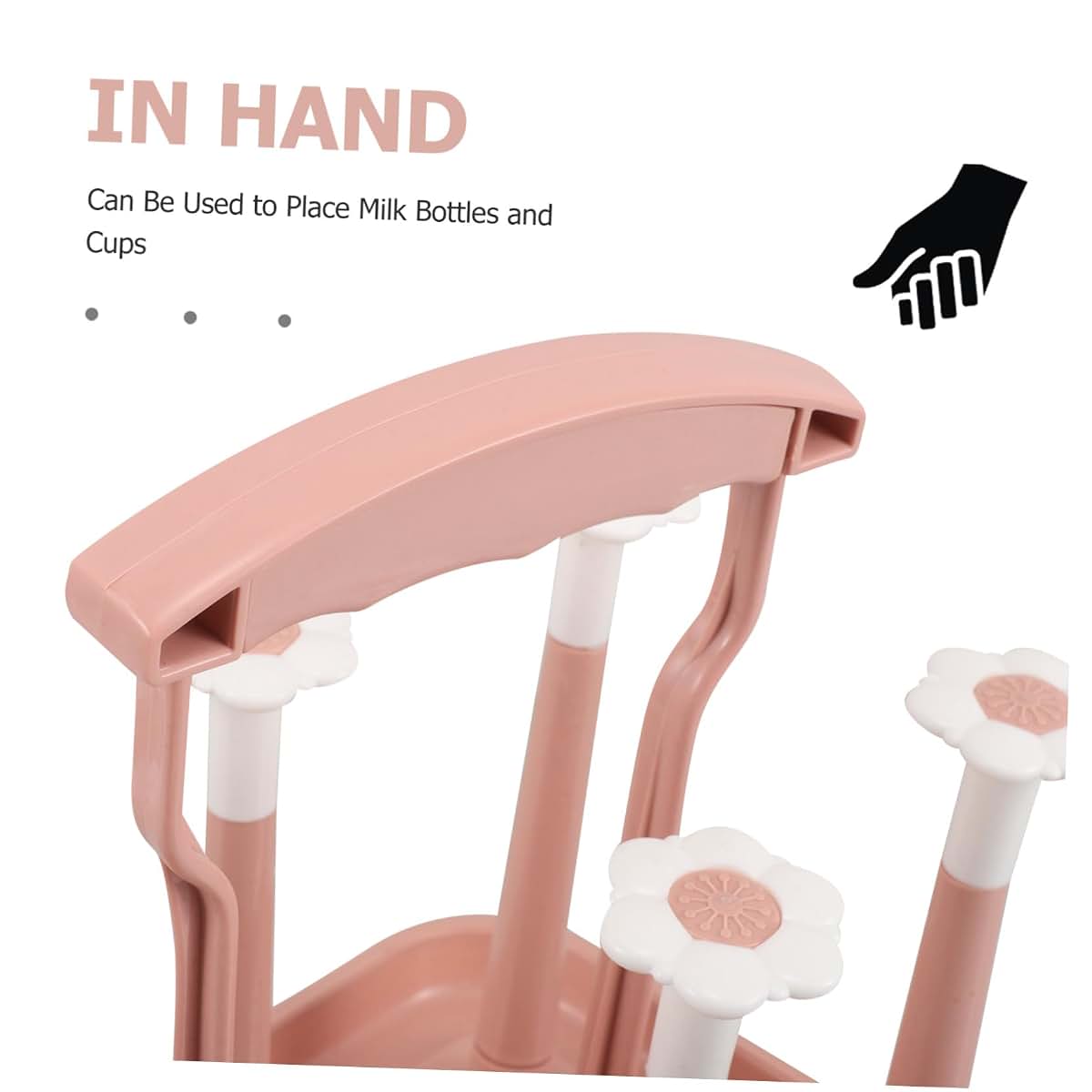 Pink European Style Drying Rack for Cups, Bottles, and Mugs