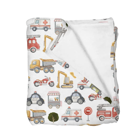 Selgkds Watercolor Transport Vehicles Baby Blankets for Girl Boy Infant Newborn Toddler Nursery Crib Boho Construction