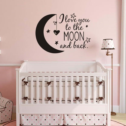 Scooptour Wall Art Love Moon And Back Vinyl Nursery Decal
