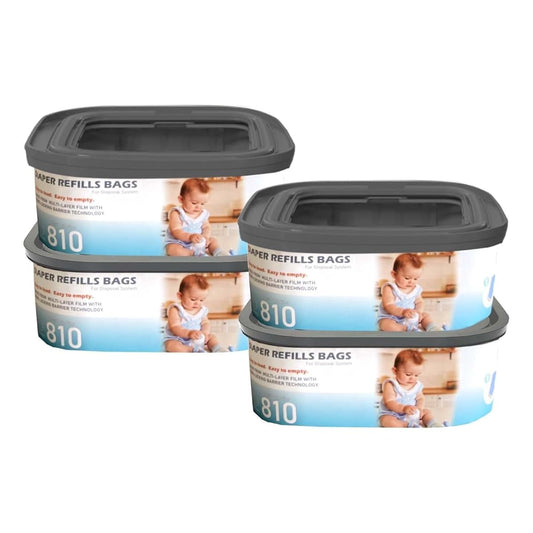 KPPTYTY Jumbo Square Refills Disposal Bags Refill Compatible with Diaper Genie4Pack