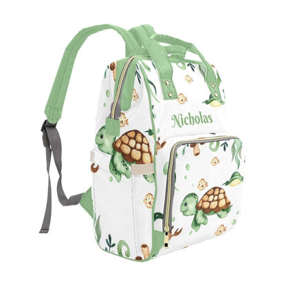 Nzoohy Underwater Sea Turtle Personalized Diaper Bag Backpack (photo 3)