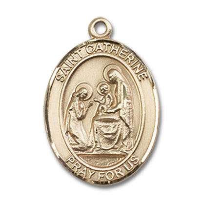 Bliss St. Catherine of Siena Pendant with Gold Filled Lite Curb Chain