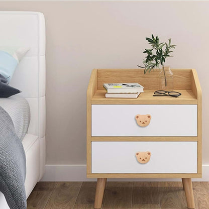 Cute Drawer Knobs Cartoon Bear Wood 15Pcs