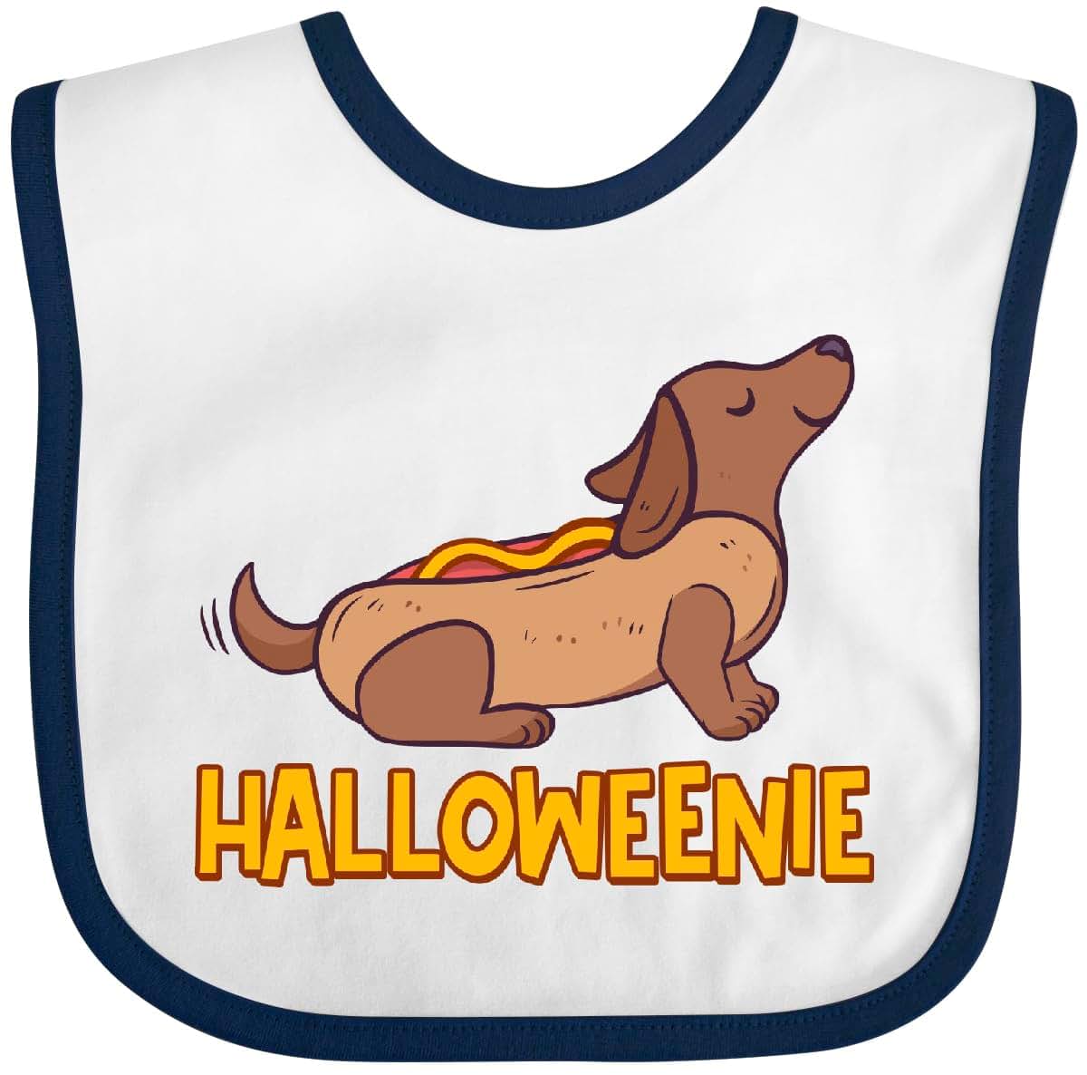 Inktastic Halloweenie Cute Dachshund In Hot Dog Costume Baby Bib