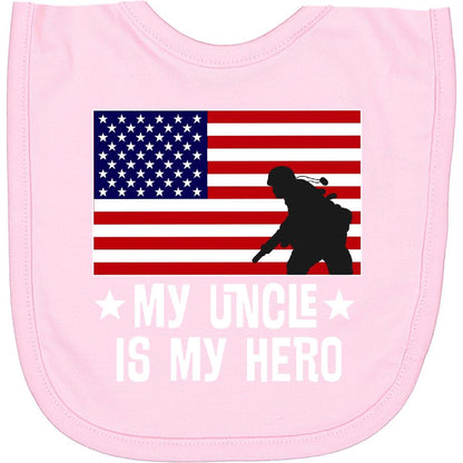 Newborn Biblical - Uncle Is My Hero US Flag Support Bib