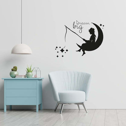 All Things Valuable Dream Big Fishing In The Moon Stars Vinyl Wall Decal
