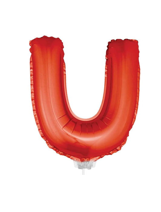 Funny Fashion USA Red Letter U Foil Balloon On Stick