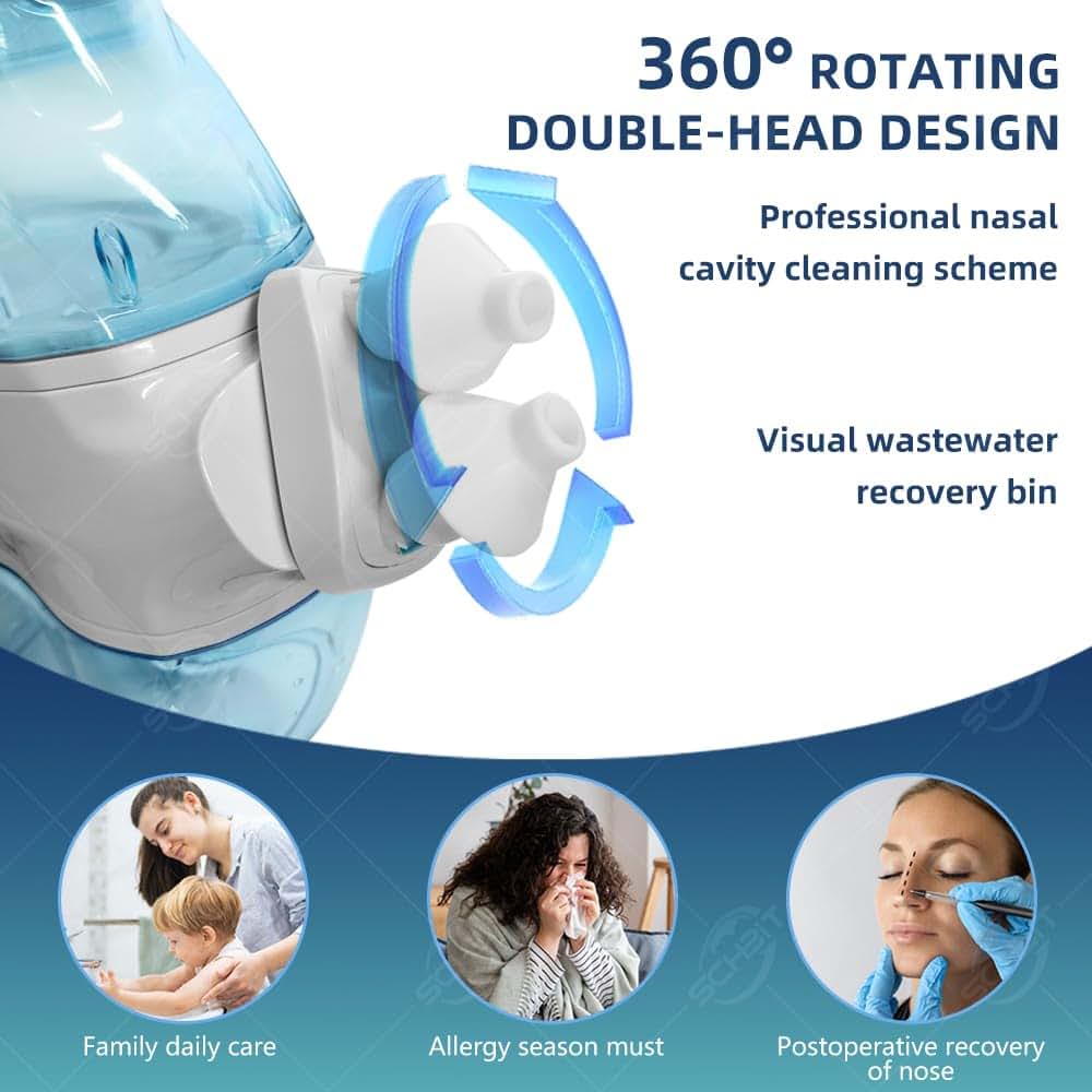 Electric Nasal Irrigation Set with Two Silicone Heads