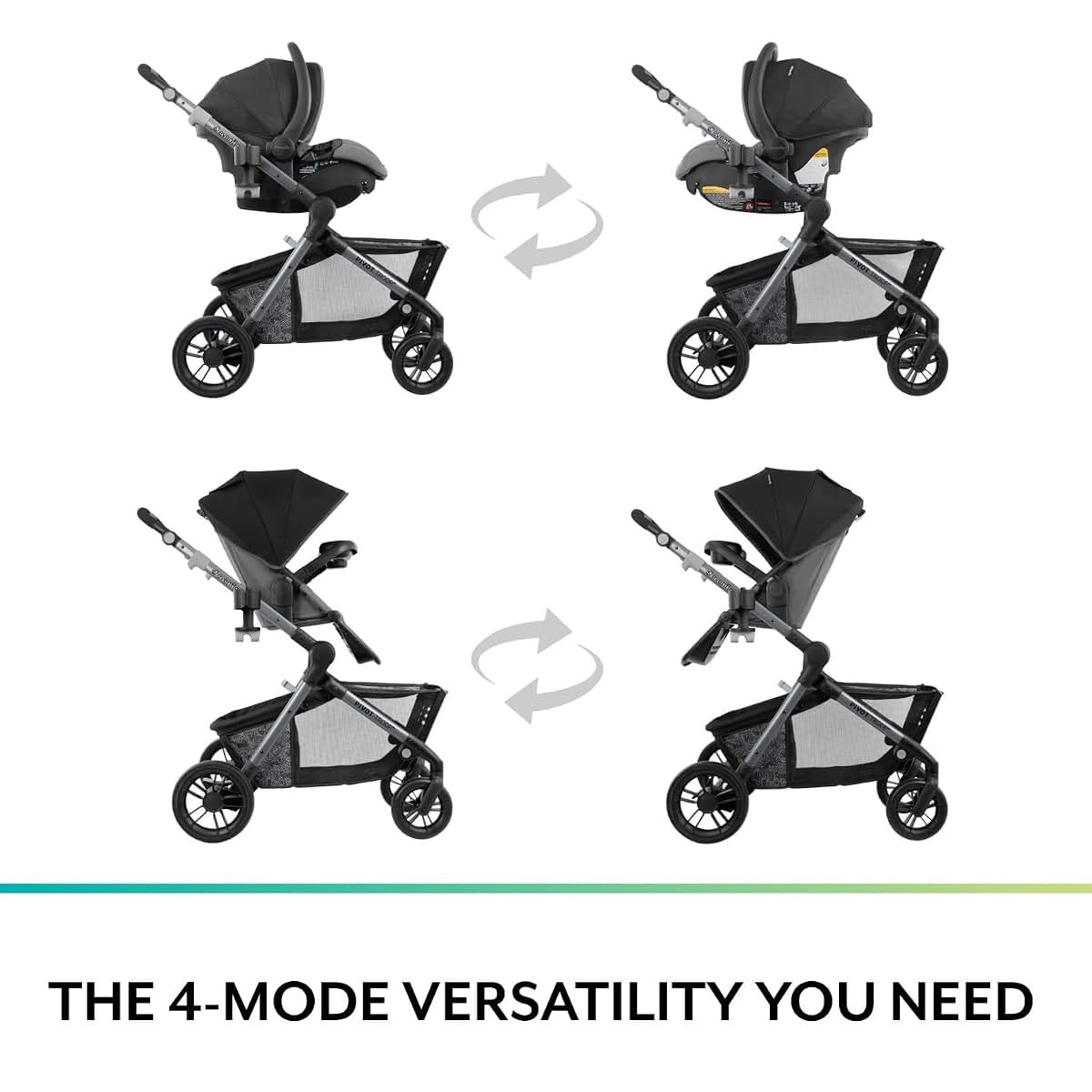 Evenflo Pivot Troop Child and Pet Modular Travel System in Bluestone Gray