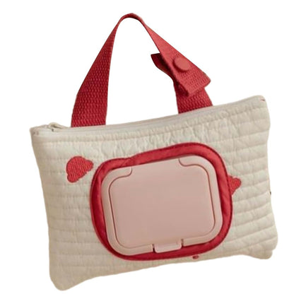 LOXGO Bear Embroidery Wet Wipe Pouch for Baby Strollers