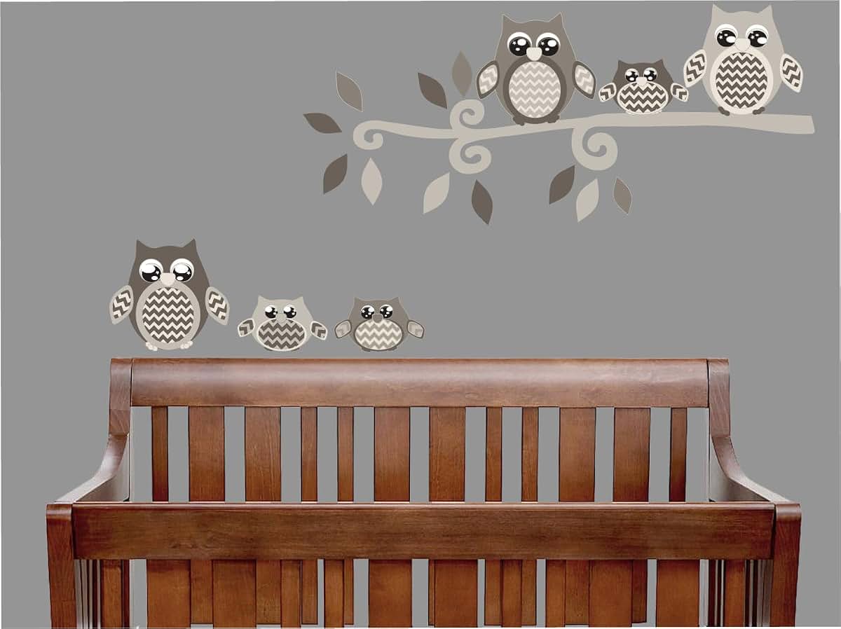 Presto Wall Decals Owl Wall Stickers In Taupe