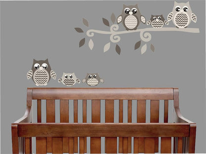 Presto Wall Decals Owl Wall Stickers In Taupe