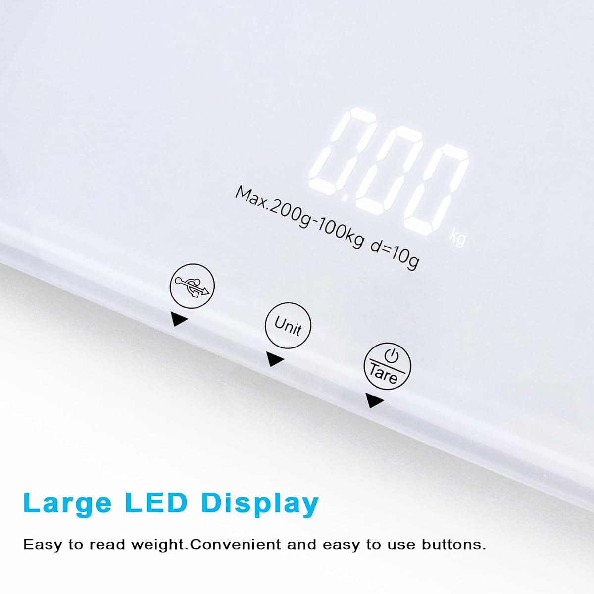 Uniweigh Digital Pet Scale 220Lbs Capacity Tempered Glass Led Display