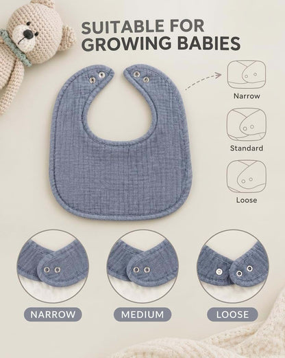 Cutie Birdie Muslin Baby Bibs 4-Pack in Blue Tones (photo 4)