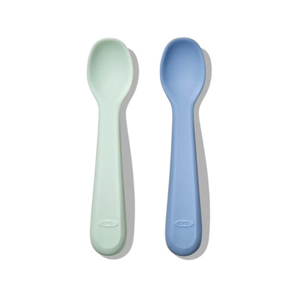 Oxo Tot Silicone Spoons 2 Pack, Dusk And Opal