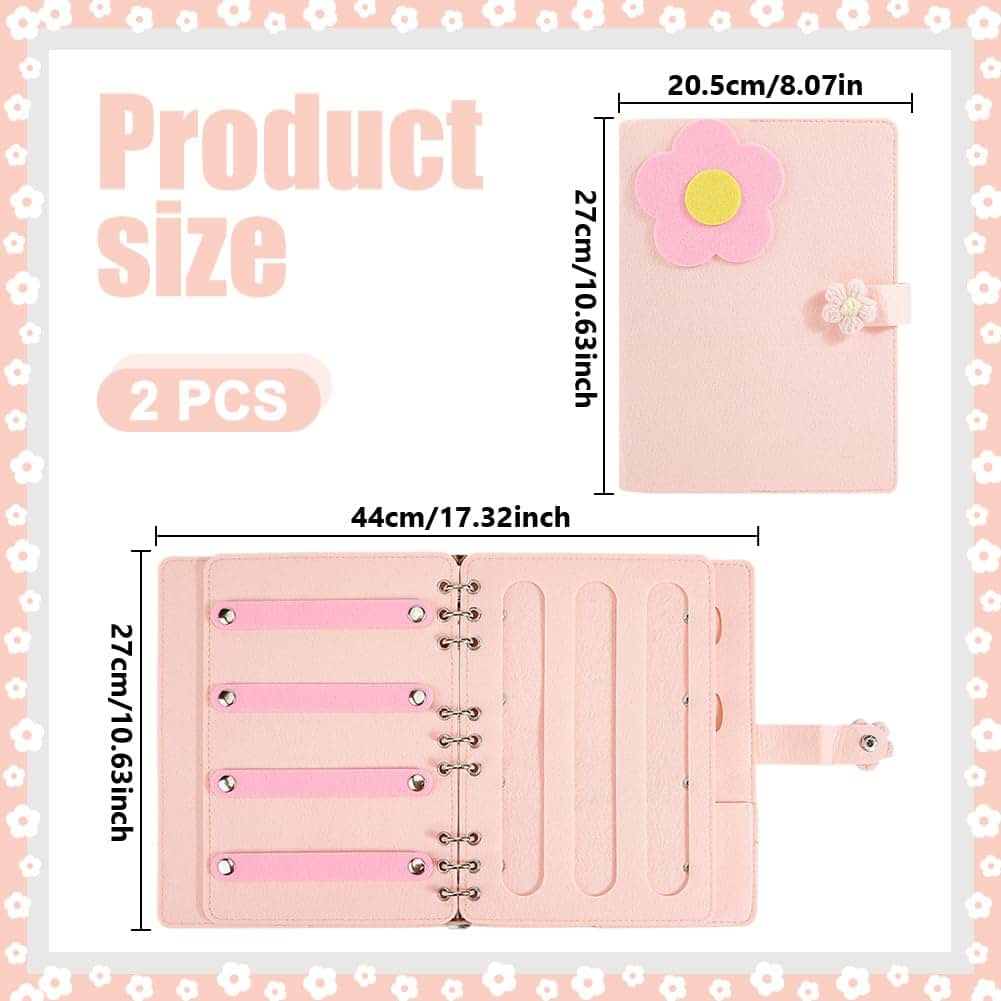 DELORIGIN Portable Felt Hair Clips Holder Pink Book-Style Organizer