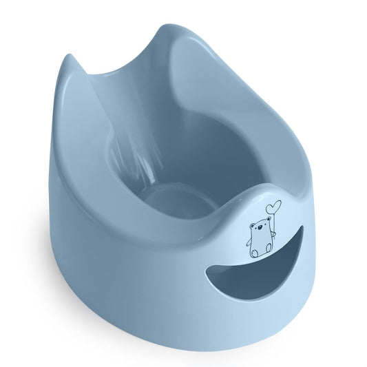 Toddler Essentials Pourty Easy Pour Potty - Light Blue | Portable Potty Training Toilet Seat for Toddlers | Hygienic