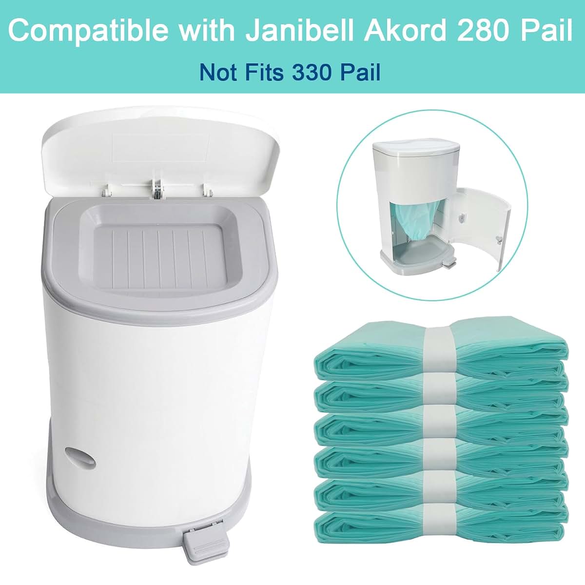 6 Pack Adult Diaper Liner Refills for Janibell Akord Slim System